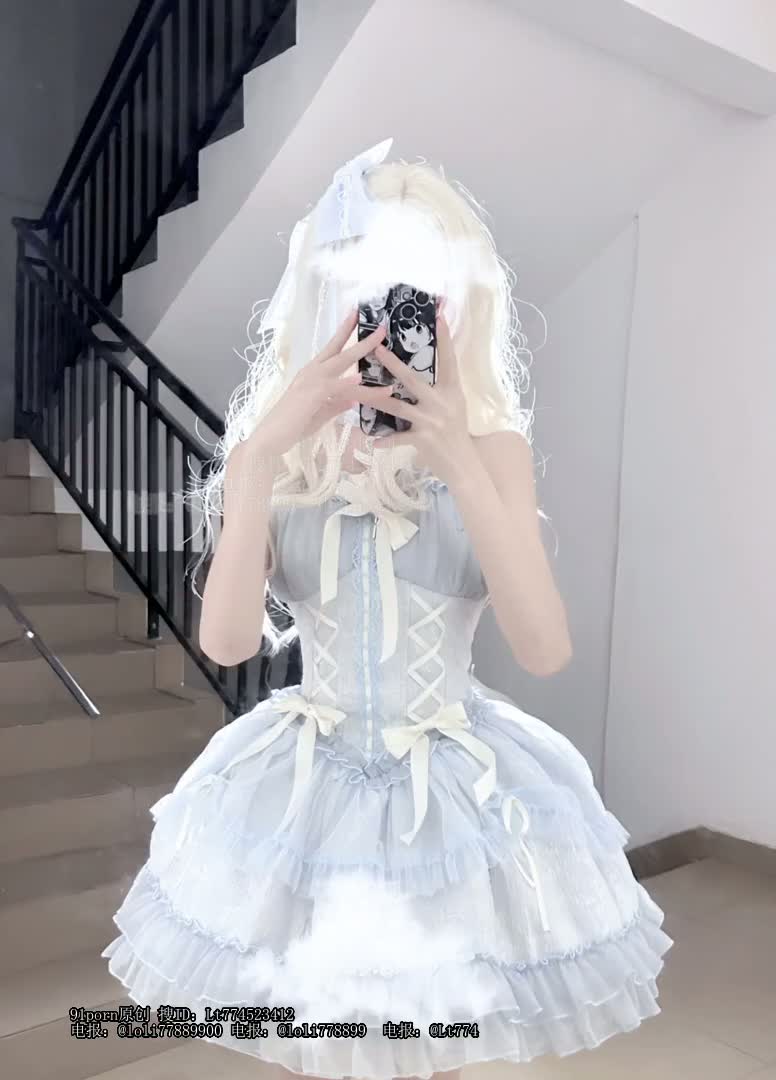 0430定制浅蓝十字姬lolita轻cos白金发饰
